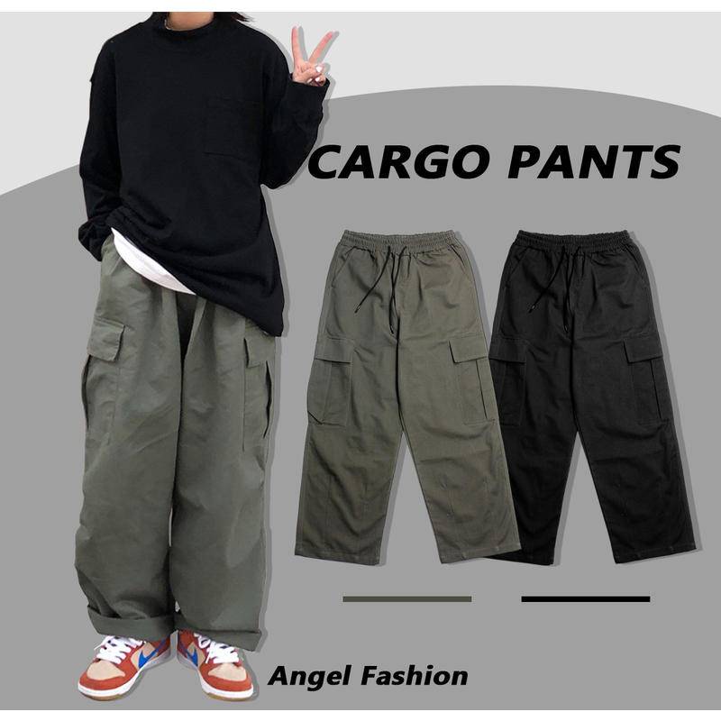 In stock? Japanese-style loose oversize work trousers, plus size, work trousers, washed trousers, military trousers, multi-pocket, large pockets, military uniform