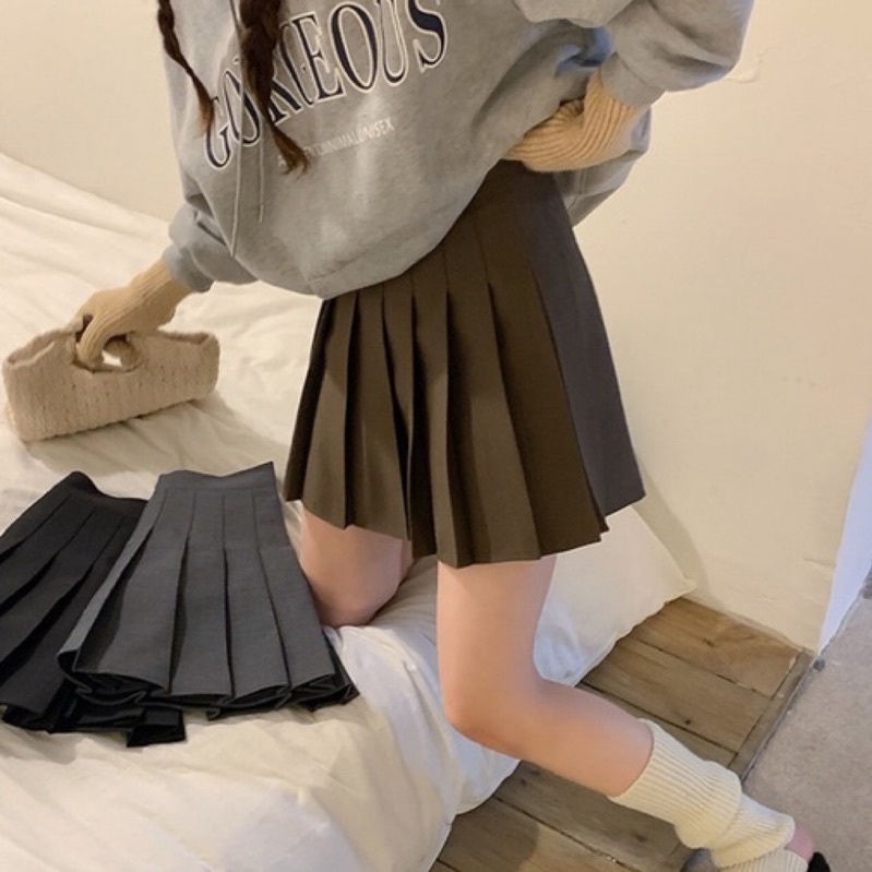 Preppy style pleated skirt ~ High waist slim pleated skirt/high waist skirt/A-line skirt/short skirt