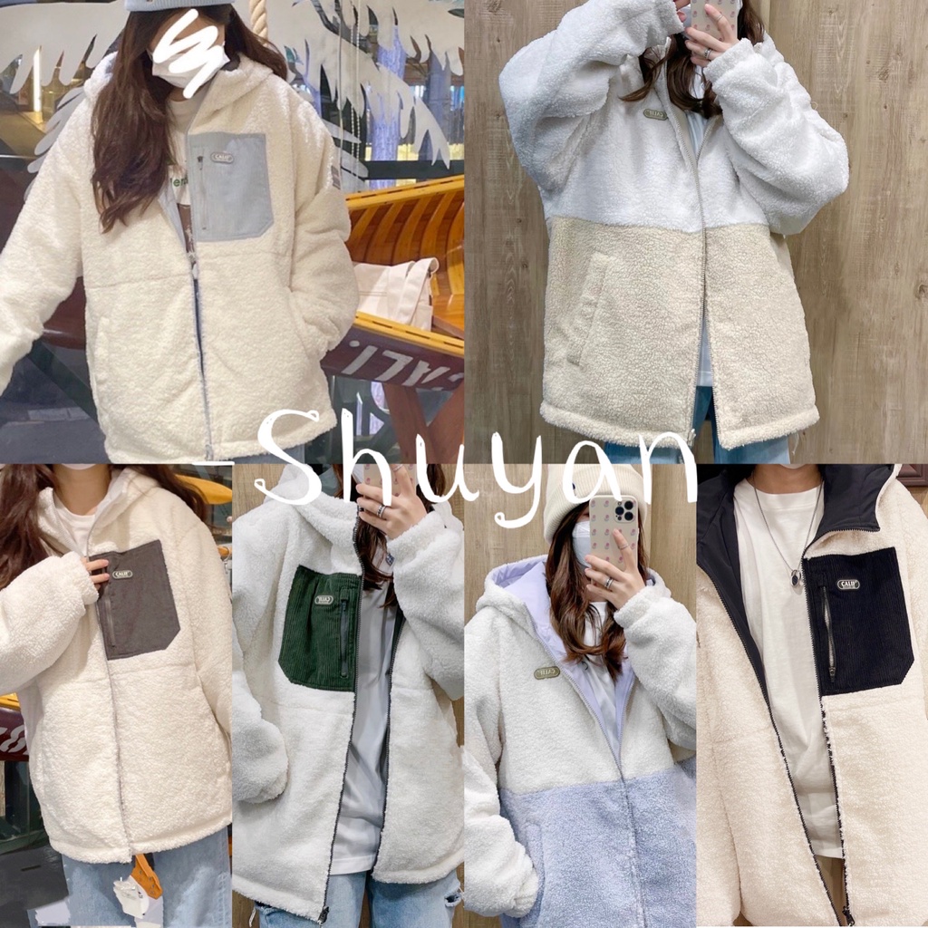 [In stock + pre-order/buy clothes and get a scarf free] WHO.A.U double-sided jacket new lambswool double-sided jacket fleece jacket windproof jacket
