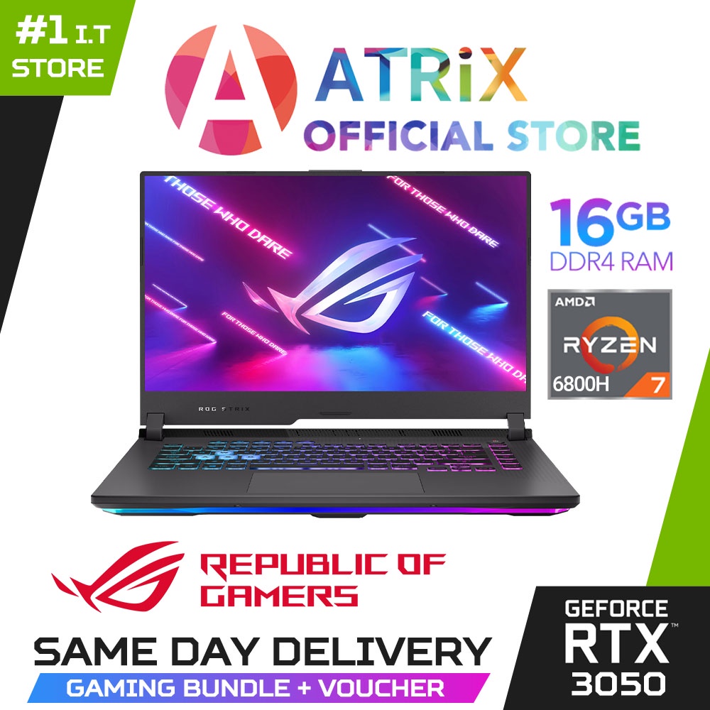 【Express Delivery】ROG Strix G15 G513RC-HN163W | 15.6 FHD | Ryzen 7 6800H | RTX3050 | 16GB | 512GB/1TB SSD | Win11 | 2Y