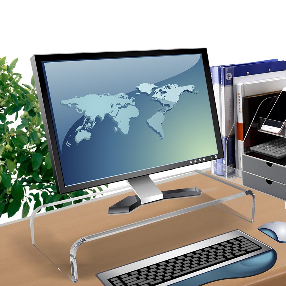 Acrylic Computer Monitor Laptop TV  Stand Riser 12MM Thickness