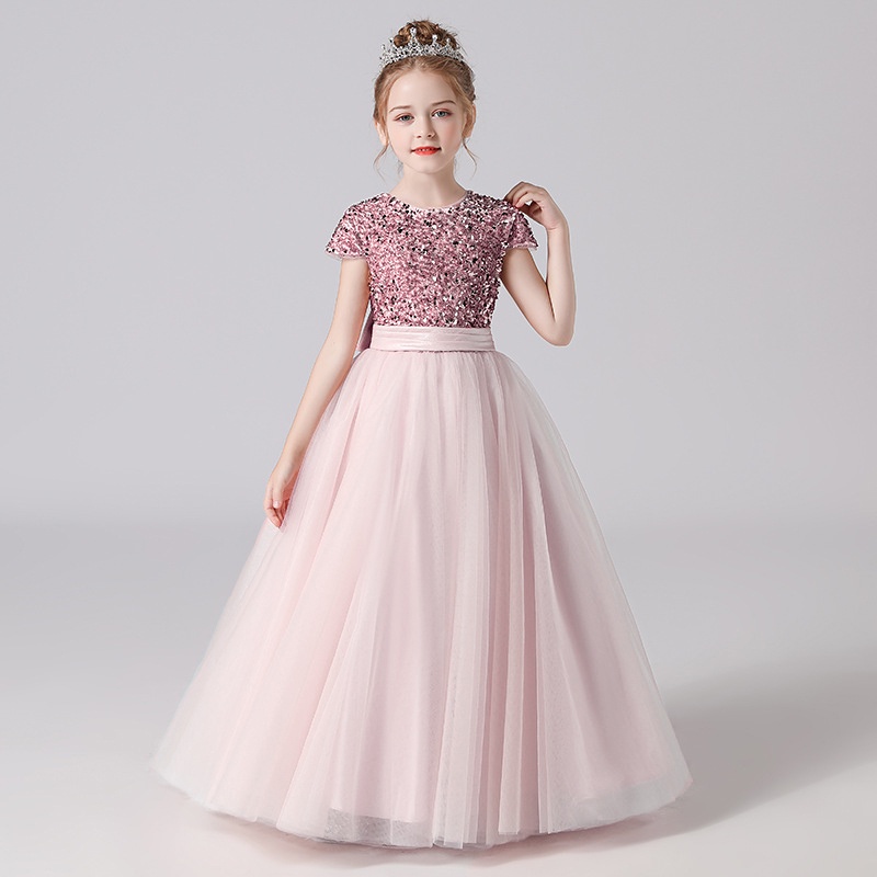 Children's Elegant Long dress girl ceremony dress  Children Bridesmaid Dress  Flower Girl Dresses  First Communion Dresses for 5-14 years