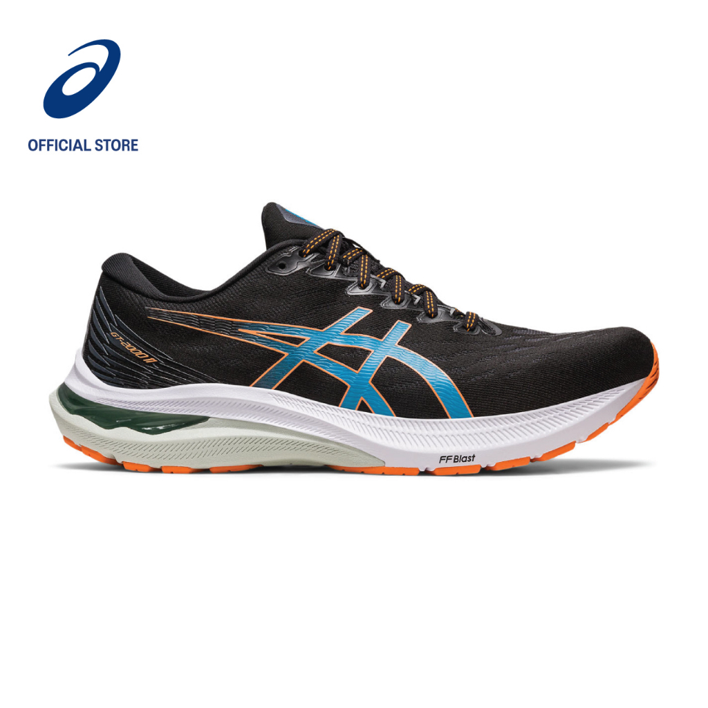 ASICS Men GT-2000 11 (2E) Running Shoes in Black/Sun Peach