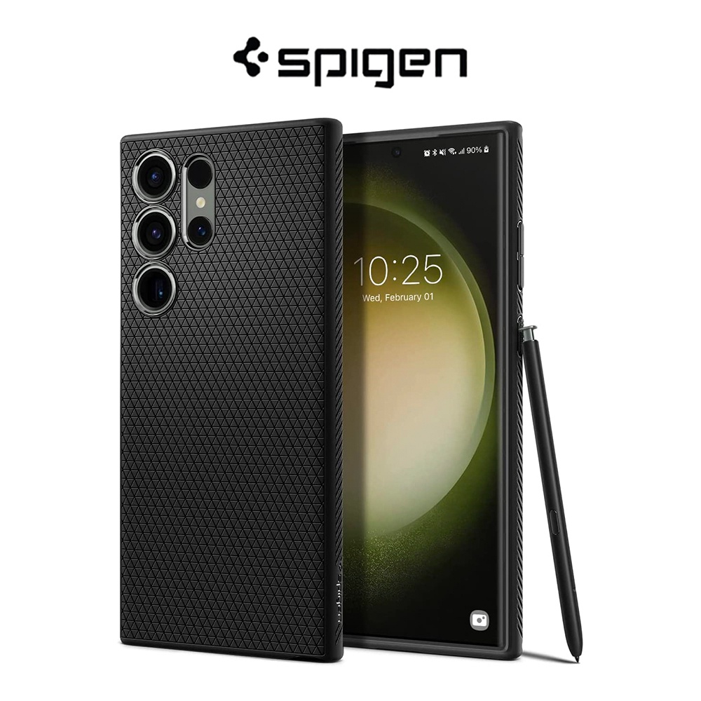 Spigen Galaxy S23 Ultra Case Liquid Air Black Casing Drop Protection and Slim Durable Protection Samsung Cover