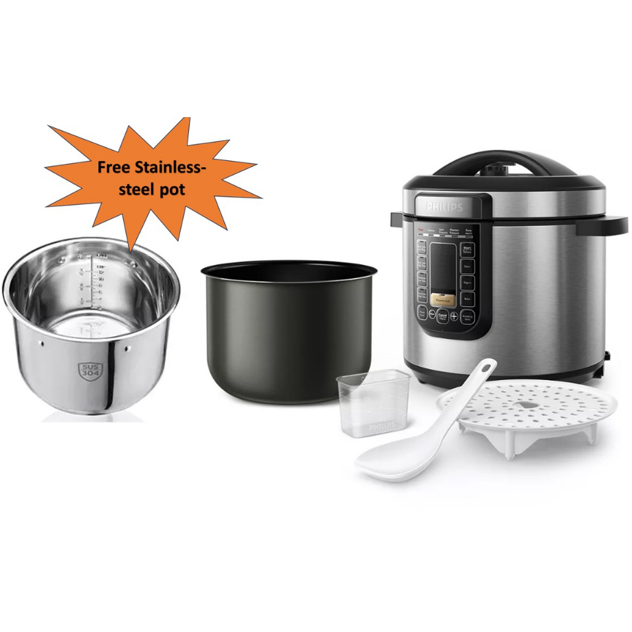 Philips Viva Collection All-in-One Multicooker HD2237/73 with free stainless steel-pot