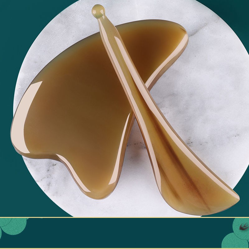 Gua sha natural ox horn scraping board facial tendon stick universal for the whole body meridians