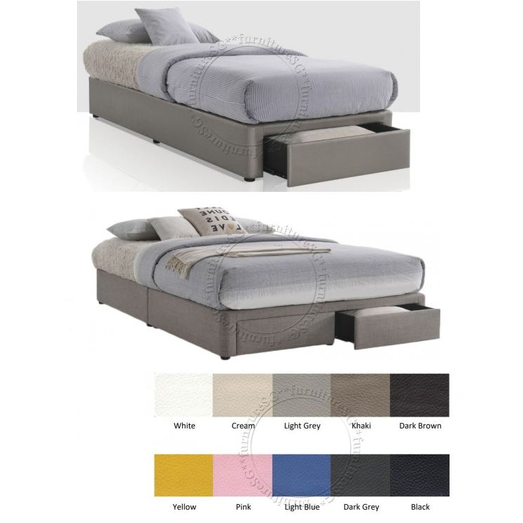 Faux Leather Front Drawers Storage Drawer Bedframe Base