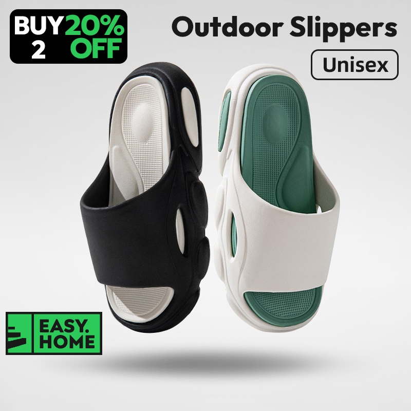 【SG Stock】Unisex Outdoor Slipper Men & Women Soft Sports Indoor Slippers Thick Sole Slides Lightweight Casual Sandals